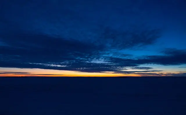 Winter sunset over the prairie